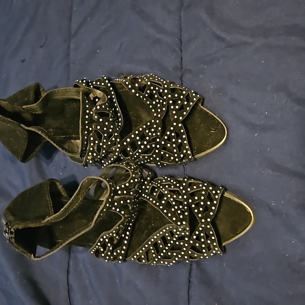 Black studded heels